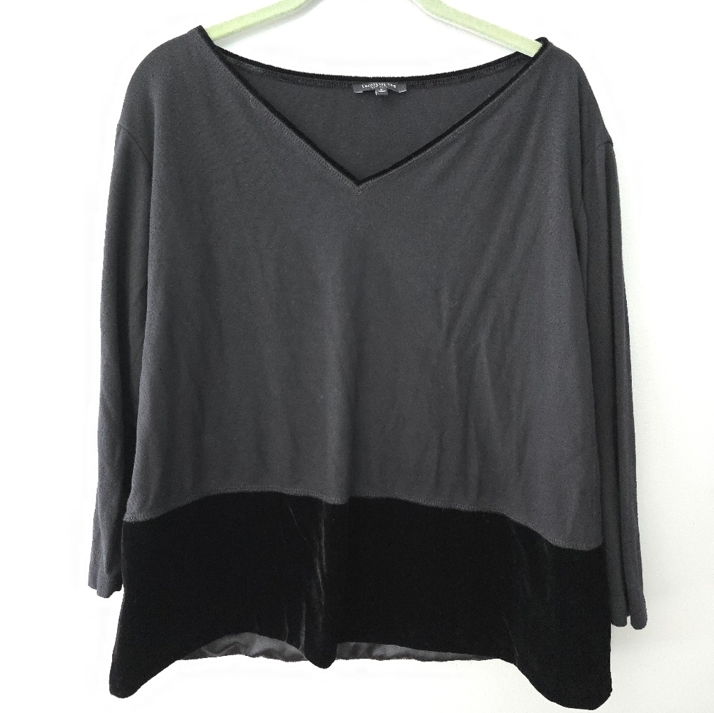 Lafayette 148 Velvet Hem Silk Blend Blouse Women’s Top Oversized Size Small